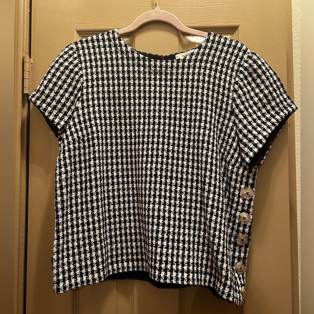 Black/White Houndstooth Anthropologie Top